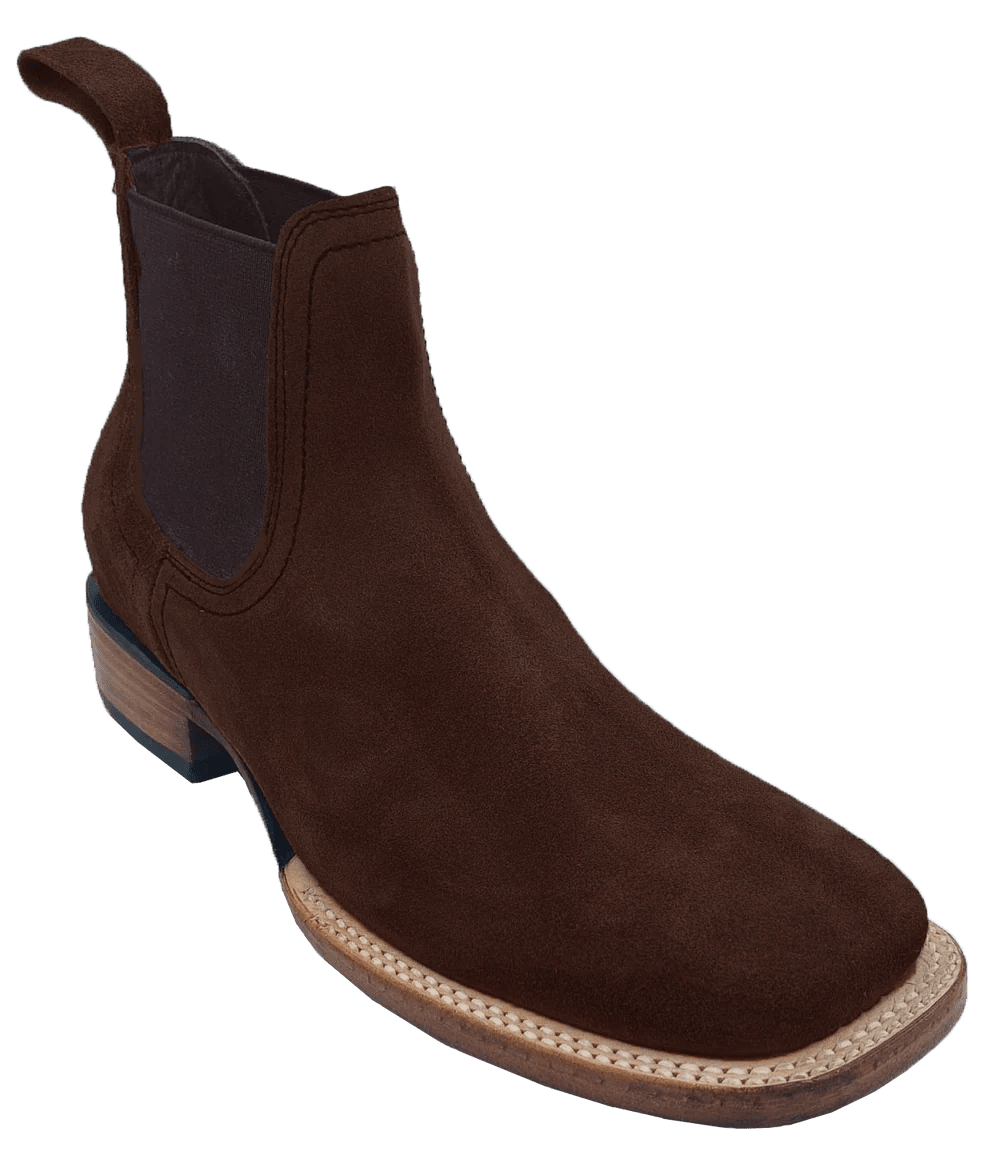 Men´s Silverton Kingston Suede All Leather Wide Square Toe Short Boots - Brown - OriginalWestern.com