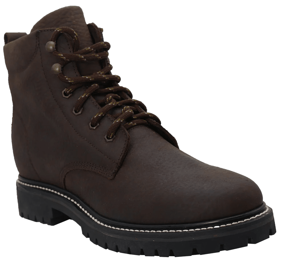 Men´s Silverton Lacer 6 All Leather Round Toe Work Boots - Brown - OriginalWestern.com
