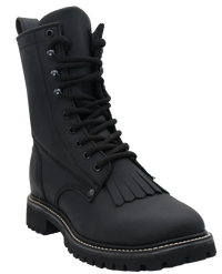 Men´s Silverton Lacer 8 All Leather Round Toe Work Boots - Black - OriginalWestern.com