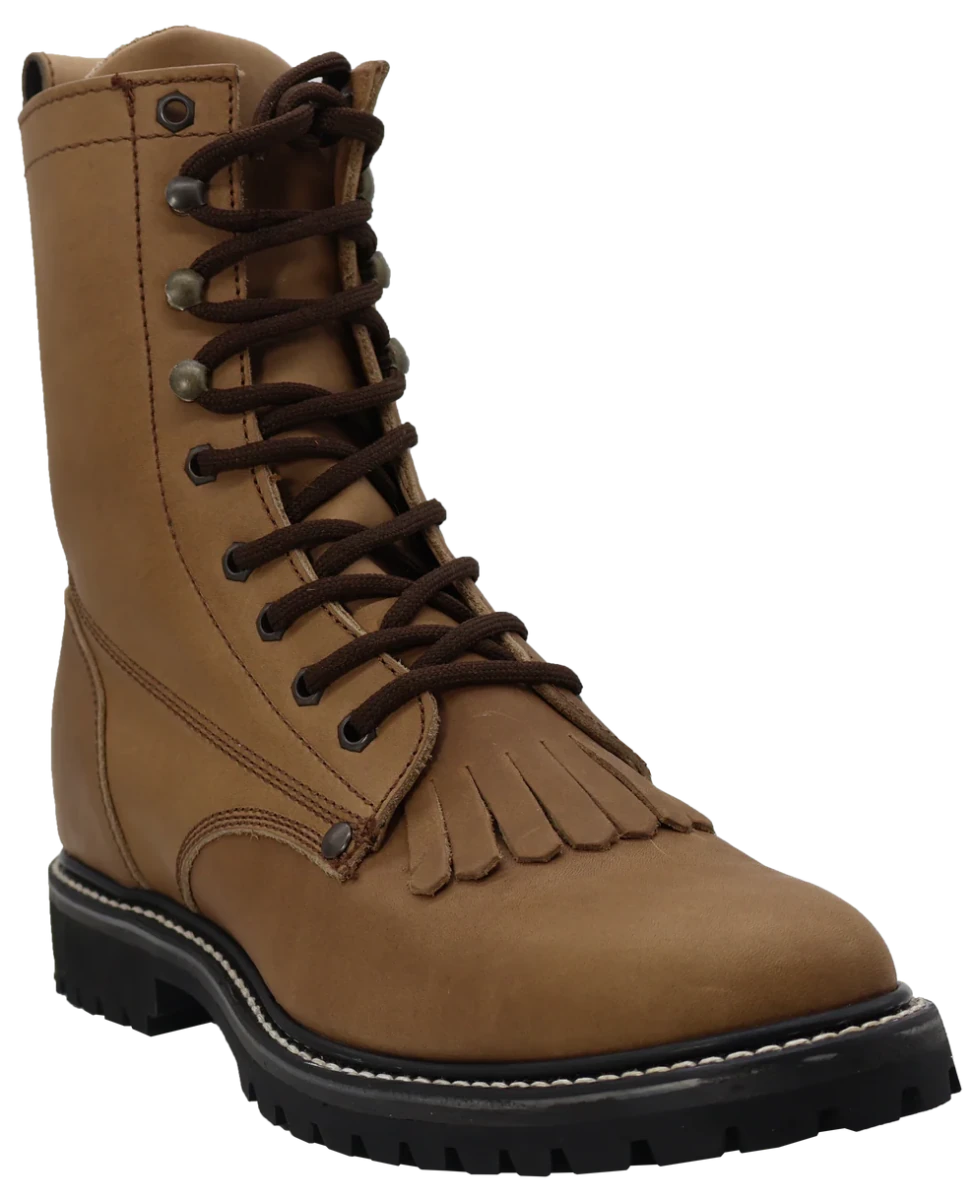 Men´s Silverton Lacer 8 All Leather Round Toe Work Boots - Tobacco - OriginalWestern.com