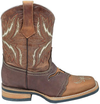 Men´s Silverton Longhorn All Leather Square Toe Boots - Tobacco - OriginalWestern.com