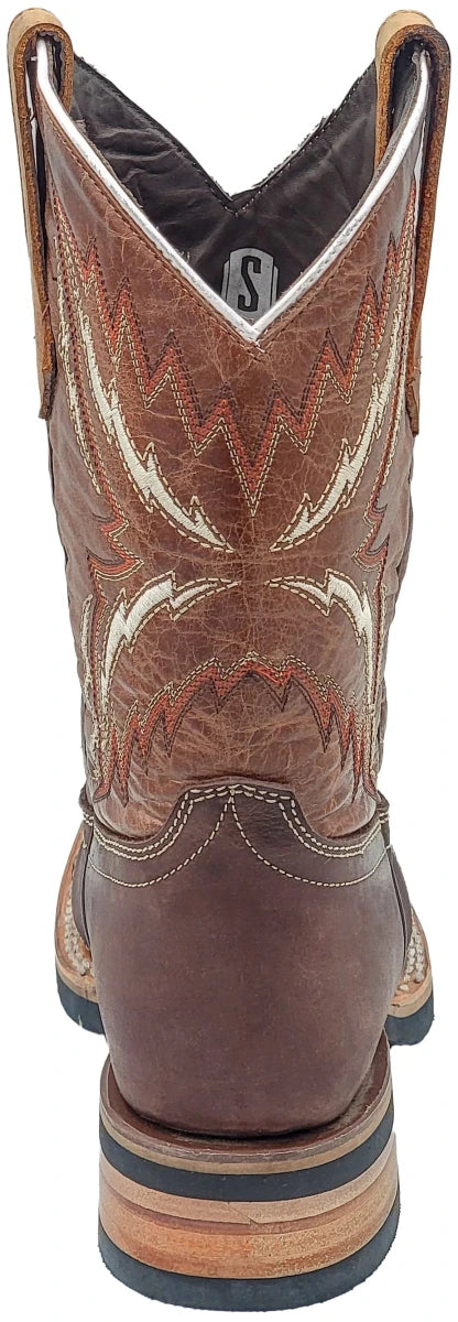 Men´s Silverton Longhorn All Leather Square Toe Boots - Tobacco - OriginalWestern.com