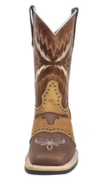 Men´s Silverton Longhorn Genuine Leather Square Toe Boots - Brown - OriginalWestern.com