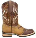 Men´s Silverton Longhorn Genuine Leather Square Toe Boots - Brown - OriginalWestern.com