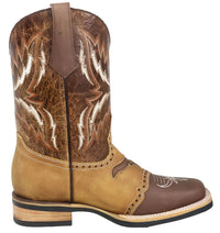 Men´s Silverton Longhorn Genuine Leather Square Toe Boots - Brown - OriginalWestern.com