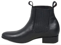 Men´s Silverton Napa All Leather Round Toe Short Boots - Black - OriginalWestern.com