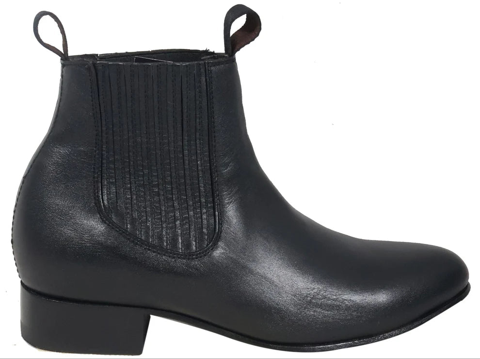 Men´s Silverton Napa All Leather Round Toe Short Boots - Black - OriginalWestern.com
