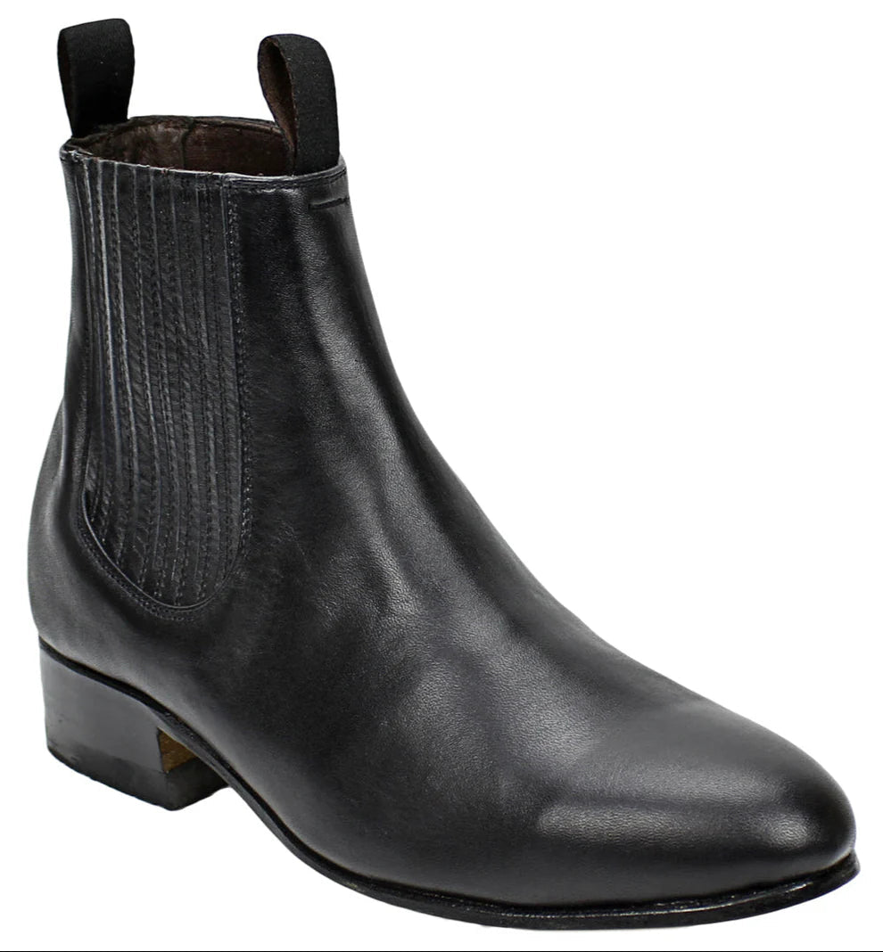 Men´s Silverton Napa All Leather Round Toe Short Boots - Black - OriginalWestern.com