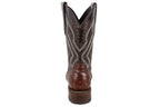 Men´s Silverton Ostrich Print All Leather Wide Square Toe Boots - Brown - OriginalWestern.com