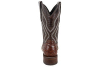 Men´s Silverton Ostrich Print All Leather Wide Square Toe Boots - Brown - OriginalWestern.com