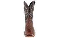 Men´s Silverton Ostrich Print All Leather Wide Square Toe Boots - Brown - OriginalWestern.com