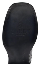 Men´s Silverton Ostrich Print Wide Square Toe Cowboy Boots - Black - OriginalWestern.com