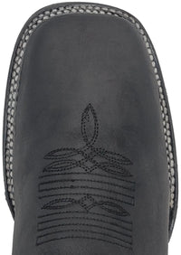 Men´s Silverton Patriot All Leather Wide Square Toe Boots - Black - OriginalWestern.com