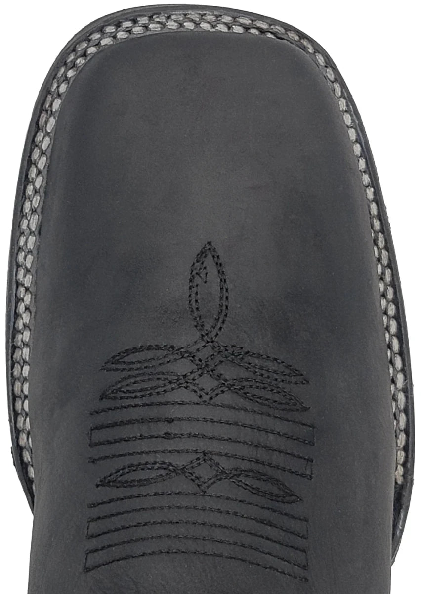 Men´s Silverton Patriot All Leather Wide Square Toe Boots - Black - OriginalWestern.com