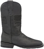 Men´s Silverton Patriot All Leather Wide Square Toe Boots - Black - OriginalWestern.com
