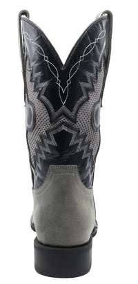 Men´s Silverton Phoenix Genuine Leather Wide Square Toe Boots - Gray - OriginalWestern.com