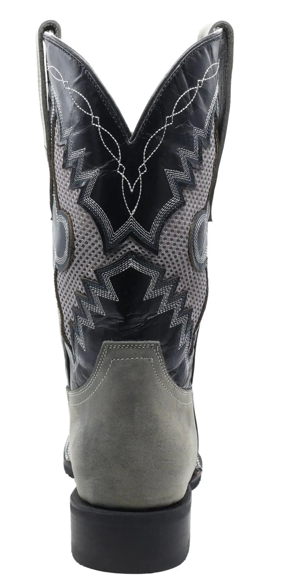Men´s Silverton Phoenix Genuine Leather Wide Square Toe Boots - Gray - OriginalWestern.com