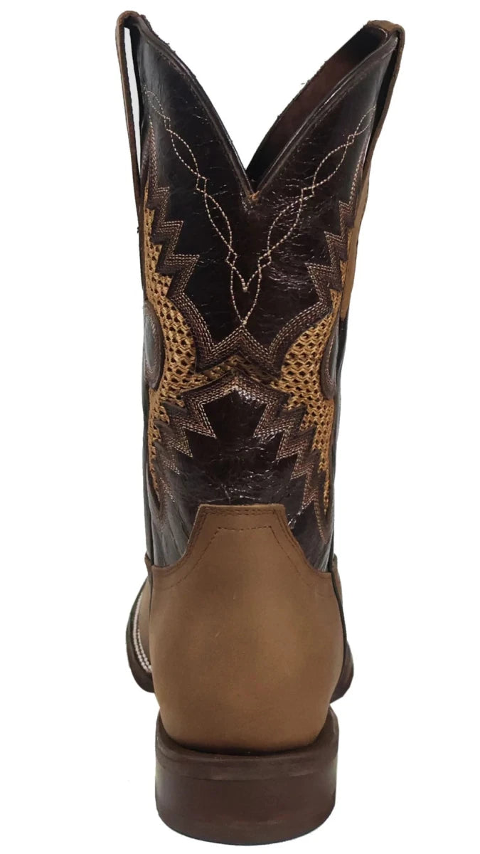 Men´s Silverton Phoenix Genuine Leather Wide Square Toe Boots - Tobacco - OriginalWestern.com