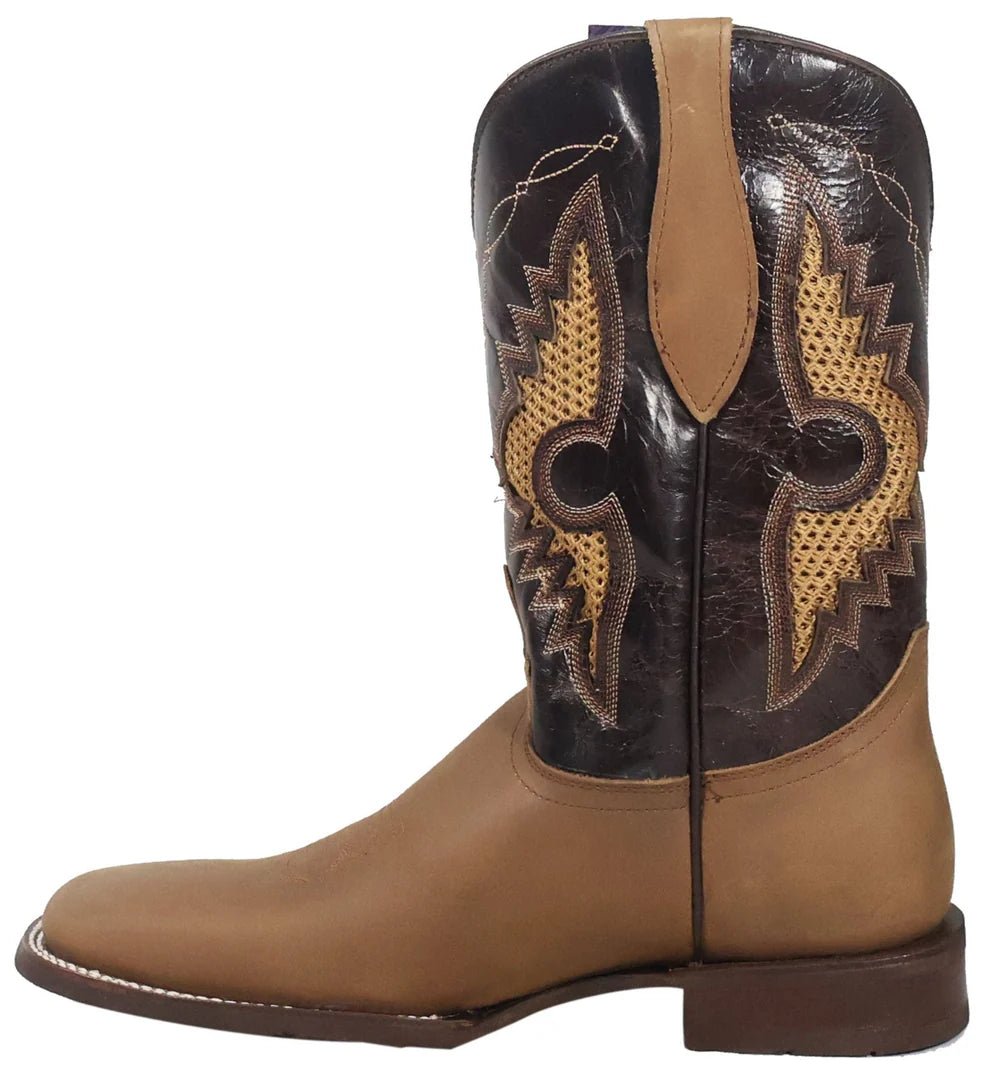 Men´s Silverton Phoenix Genuine Leather Wide Square Toe Boots - Tobacco - OriginalWestern.com