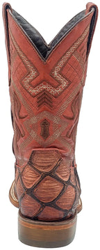 Men´s Silverton Pirarucu Mate Print Leather Wide Square Toe Boots - Shedron - OriginalWestern.com