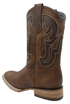 Men´s Silverton Ranch All Leather Square Toe Boots - Brown - OriginalWestern.com