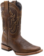Men´s Silverton Ranch All Leather Square Toe Boots - Brown - OriginalWestern.com