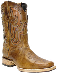 Men´s Silverton Ranch All Leather Square Toe Boots - Honey - OriginalWestern.com