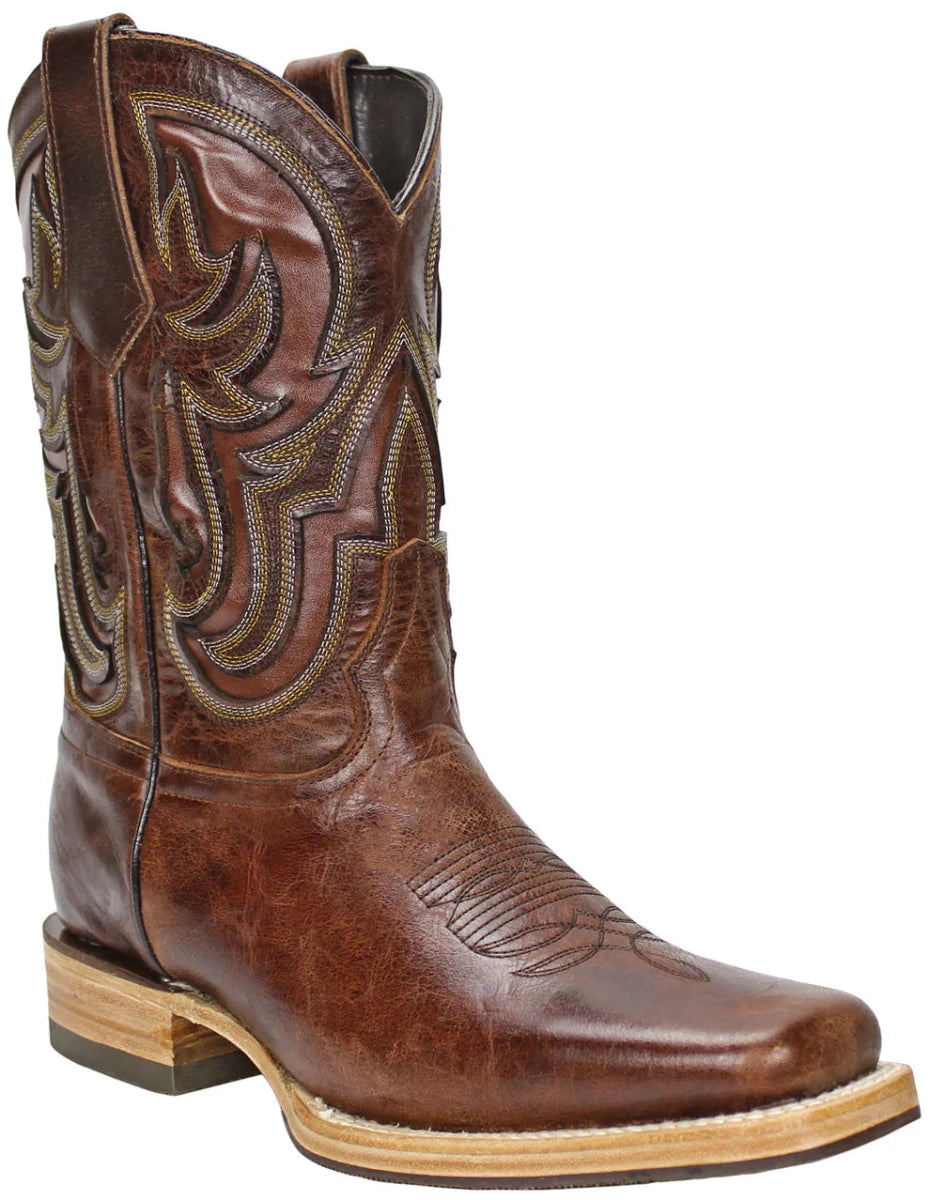 Men´s Silverton Ranch All Leather Square Toe Boots - Shedron - OriginalWestern.com