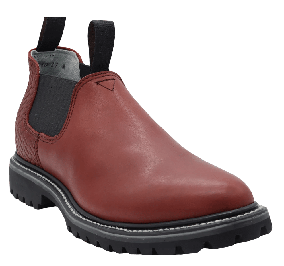 Men´s Silverton Rodeo All Leather Round Toe Work Shoes - Wine - OriginalWestern.com