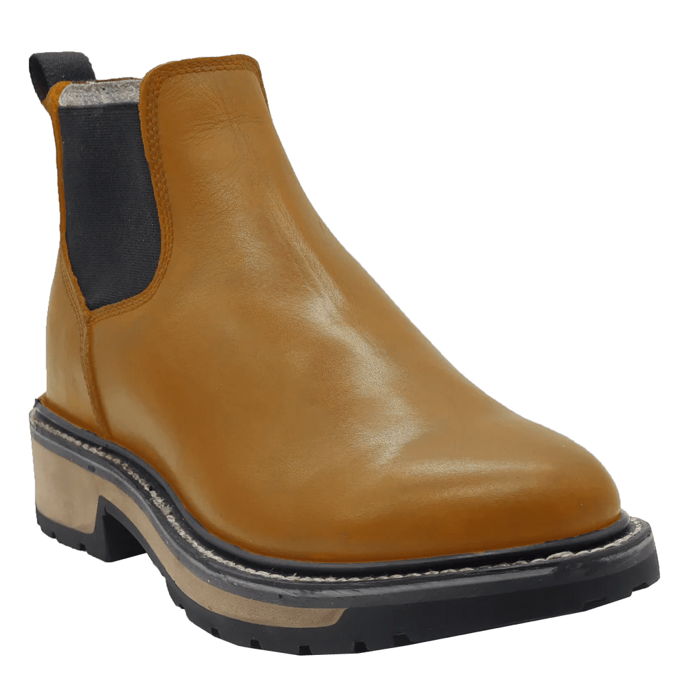 Men´s Silverton Rudy All Leather Round Toe Short Work Boots - Honey - OriginalWestern.com