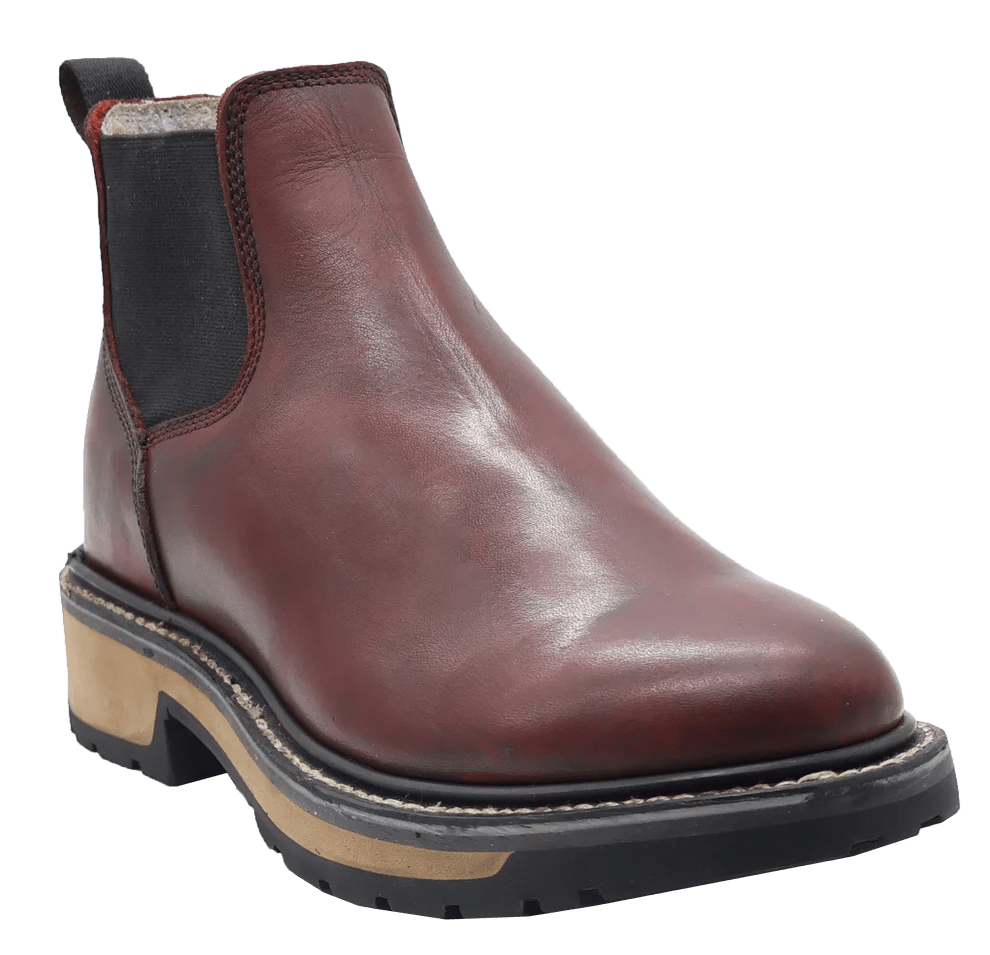 Men´s Silverton Rudy All Leather Round Toe Short Work Boots - Wine - OriginalWestern.com