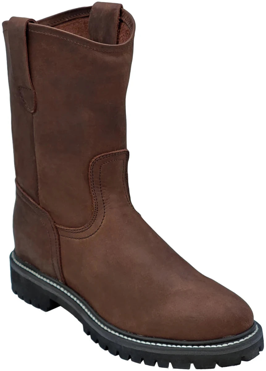 Men´s Silverton Sierra All Leather Round Toe Work Boots - Brown - OriginalWestern.com