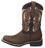 Men´s Silverton Stockton All Leather Square Toe Boots - Chocolate - OriginalWestern.com
