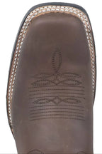 Men´s Silverton Stockton All Leather Square Toe Boots - Chocolate - OriginalWestern.com