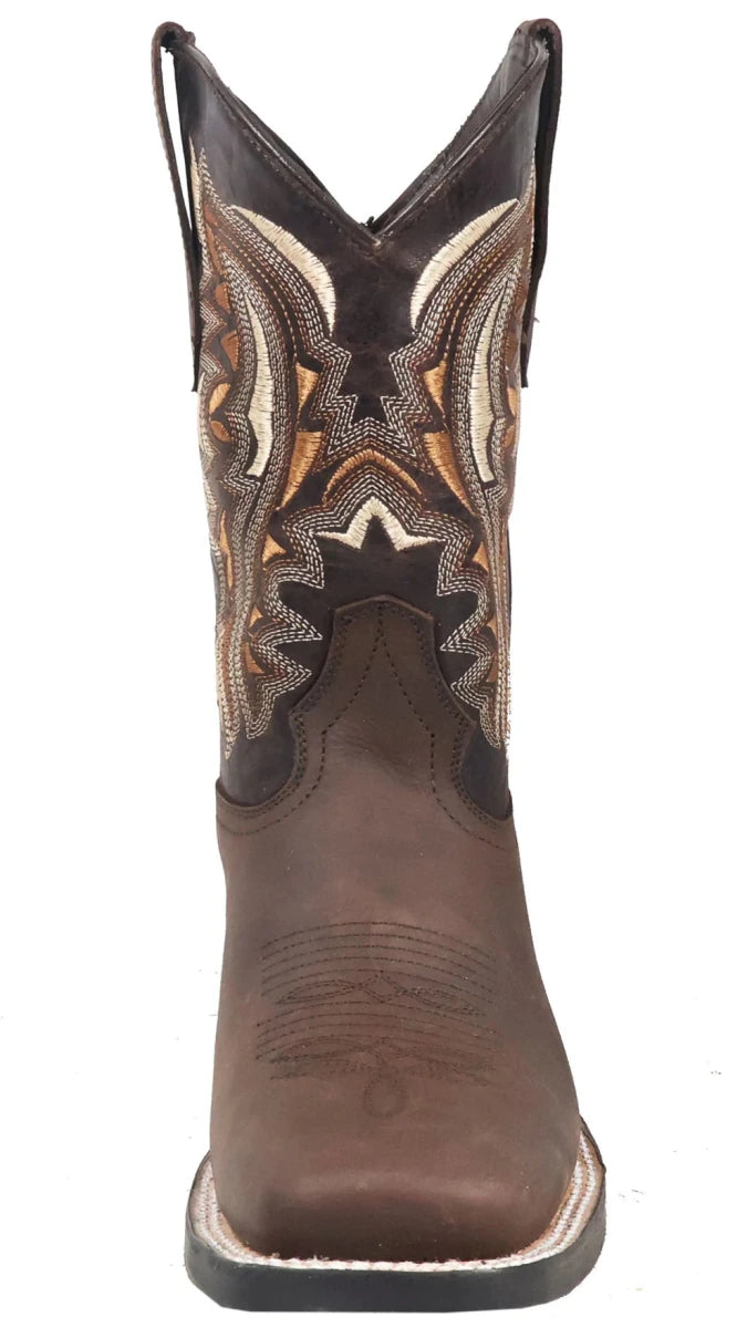 Men´s Silverton Stockton All Leather Square Toe Boots - Chocolate - OriginalWestern.com