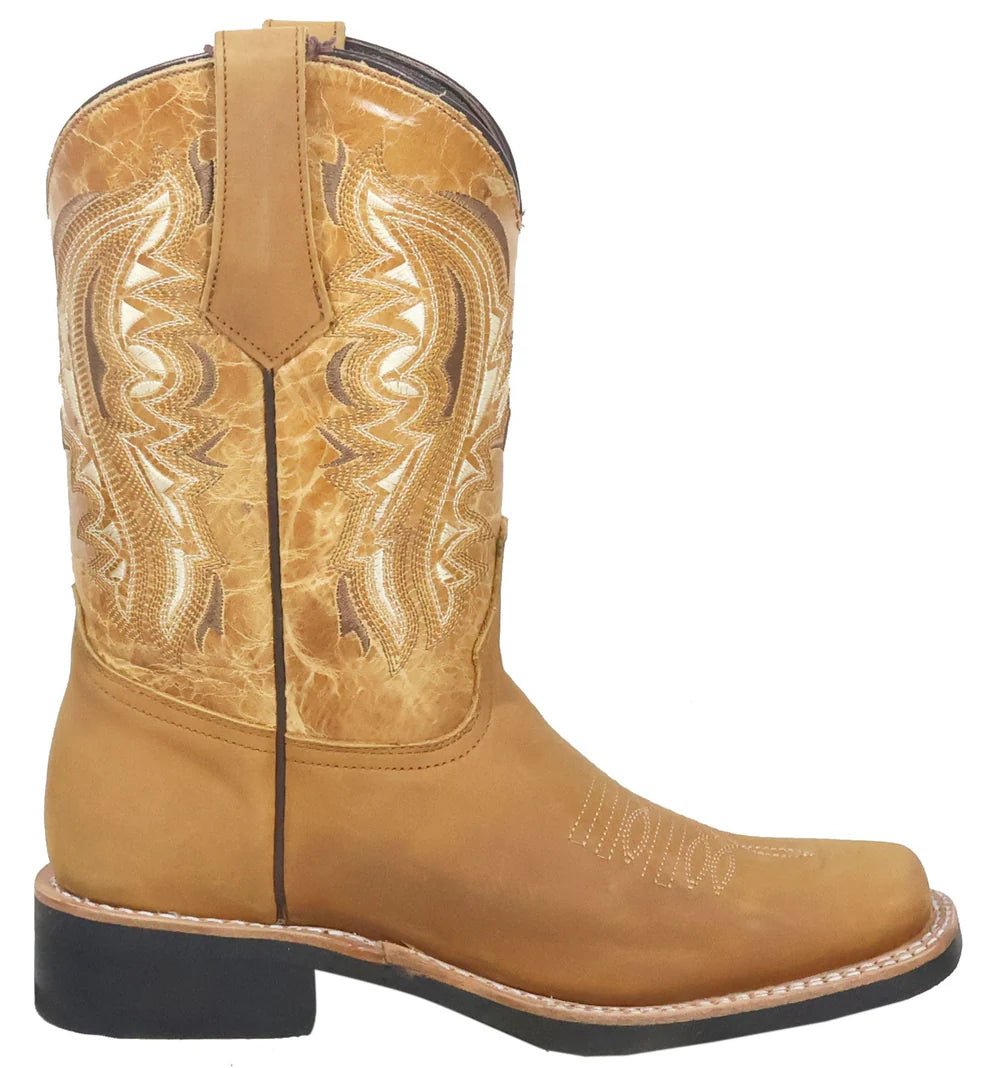 Men´s Silverton Stockton All Leather Square Toe Boots - Honey - OriginalWestern.com