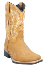 Men´s Silverton Stockton All Leather Square Toe Boots - Honey - OriginalWestern.com