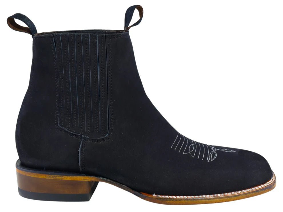 Men´s Silverton Tony Buck All Leather Wide Square Toe Short Boots - Black - OriginalWestern.com