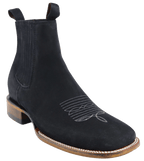Men´s Silverton Tony Buck All Leather Wide Square Toe Short Boots - Black - OriginalWestern.com