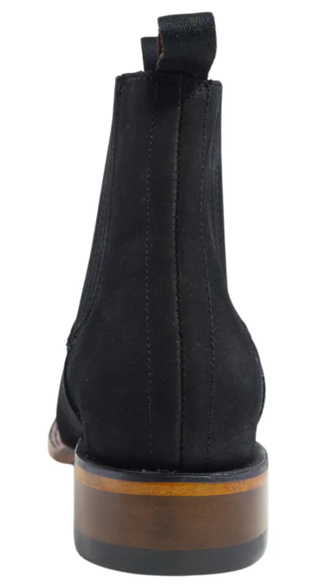 Men´s Silverton Tony Buck All Leather Wide Square Toe Short Boots - Black - OriginalWestern.com