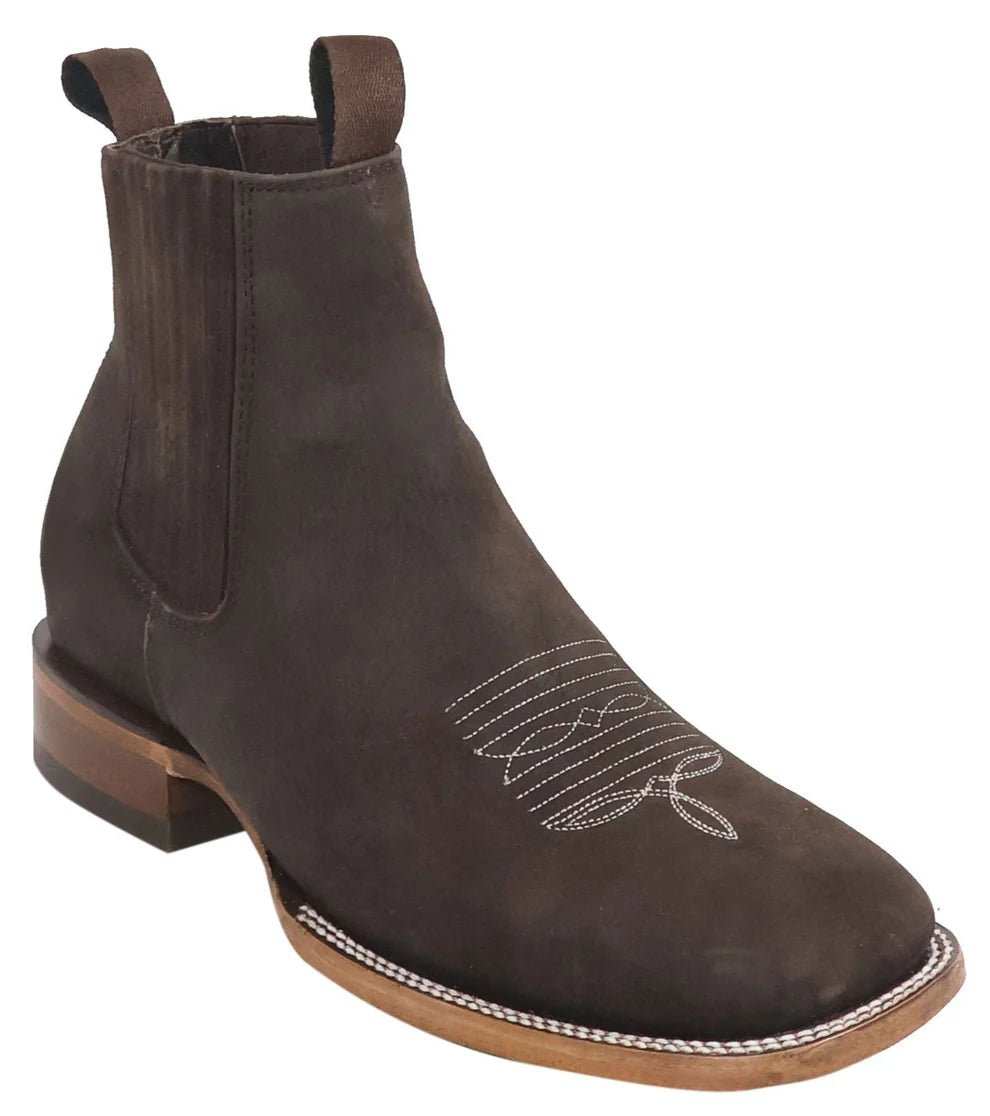 Men´s Silverton Tony Buck All Leather Wide Square Toe Short Boots - Brown - OriginalWestern.com