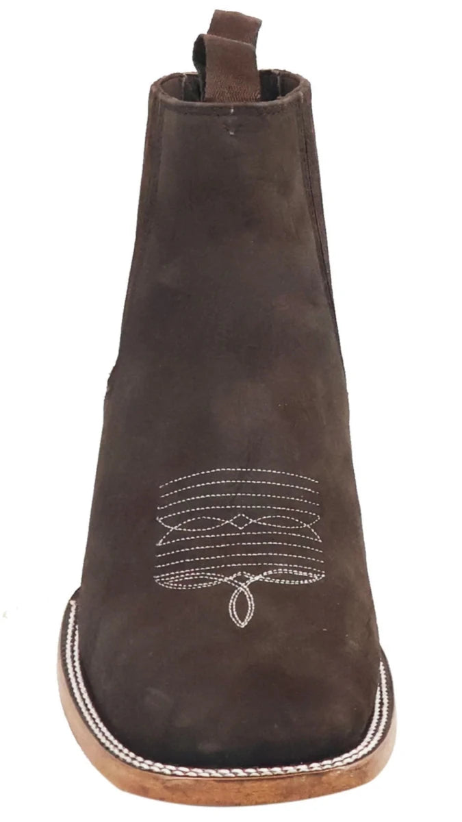 Men´s Silverton Tony Buck All Leather Wide Square Toe Short Boots - Brown - OriginalWestern.com