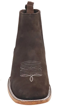 Men´s Silverton Tony Buck All Leather Wide Square Toe Short Boots - Brown - OriginalWestern.com