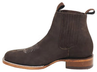 Men´s Silverton Tony Buck All Leather Wide Square Toe Short Boots - Brown - OriginalWestern.com