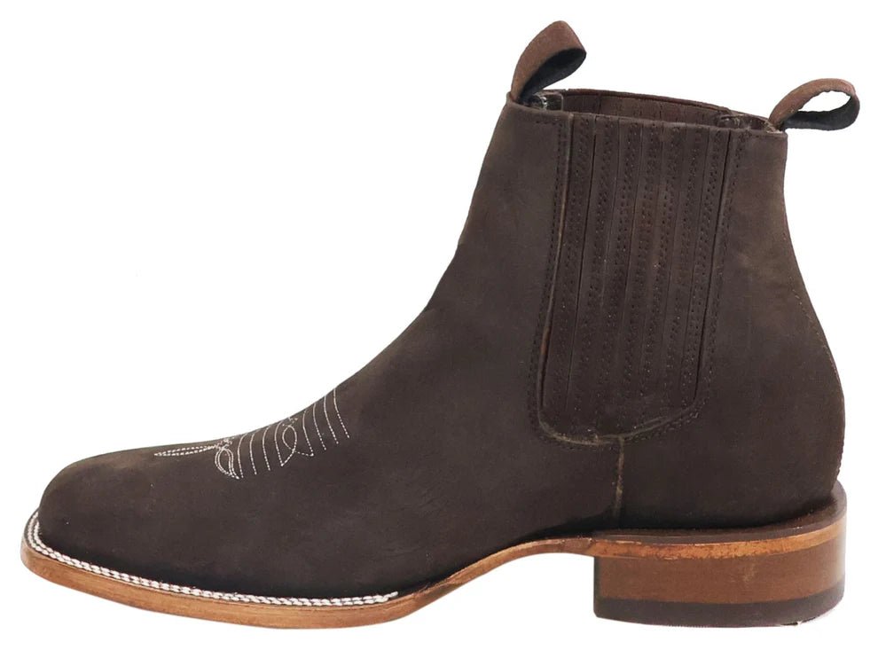 Men´s Silverton Tony Buck All Leather Wide Square Toe Short Boots - Brown - OriginalWestern.com