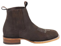Men´s Silverton Tony Buck All Leather Wide Square Toe Short Boots - Brown - OriginalWestern.com