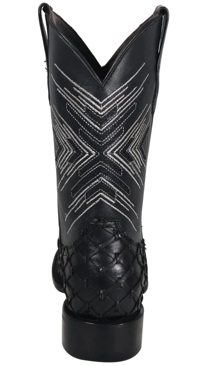 Men´s Silverton Tucxon All Leather Wide Square Toe Boots - Black/Black - OriginalWestern.com