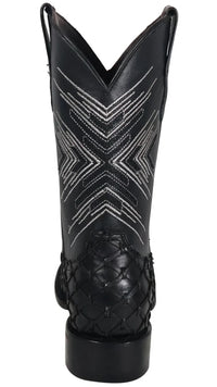 Men´s Silverton Tucxon All Leather Wide Square Toe Boots - Black/Black - OriginalWestern.com