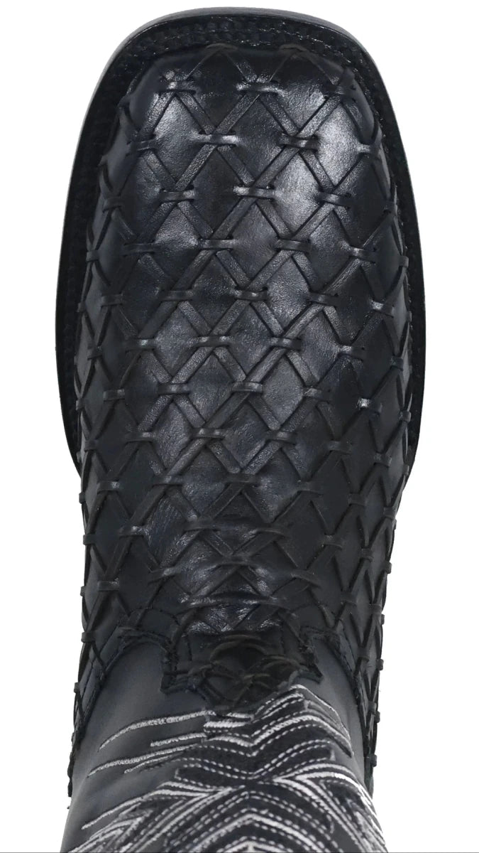 Men´s Silverton Tucxon All Leather Wide Square Toe Boots - Black/Black - OriginalWestern.com