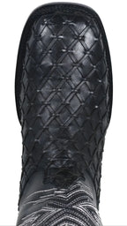 Men´s Silverton Tucxon All Leather Wide Square Toe Boots - Black/Black - OriginalWestern.com